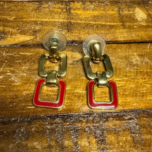 Monet Red Beaded Necklace and Earring Set - Picture 9 of 10